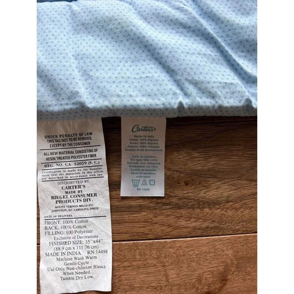 Vtg 2000s Carters Baby Patchwork Crib Comforter Don't Let The Bed Bugs Bite